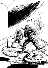 Unter Beschuß - Eizo Vikaryo und Nehle Asky (in der WAYLON JAVIER) PR 2009 Zeichner: Alfred Kelsner © Heinrich Bauer Verlag KG, Hamburg