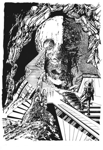 Goman-Largo und Neithadl-Off in der Zeitgruft von Alchadyr. Atlan 787 Zeichner: Robert Straumann © Heinrich Bauer Verlag KG, Hamburg