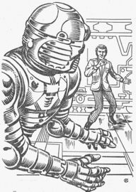 Heft PR 973: Jen Salik gegen einen Roboter Zeichner: Themistokles Kanellakis © Heinrich Bauer Verlag KG, Hamburg