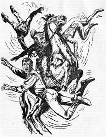 PR 440: Gucky und Takvorian stiften Unruhe unter den Cappins Anm.: Die Szene entspricht nicht der Beschreibung im Roman. Zeichner: Johnny Bruck © Heinrich Bauer Verlag KG, Hamburg