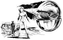 Betty Toufry entschärft eine Falle des Galaktischen Rätsels PR 14 – Illustration 5 Zeichner: Johnny Bruck © Heinrich Bauer Verlag KG