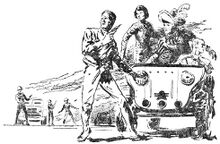 John Marshall, Rodrigo de Berceo und Laury Marten auf der Flucht PR 51 – Illustration 5 Zeichner: Johnny Bruck © Heinrich Bauer Verlag KG