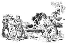 Gefangennahme PR 48 – Illustration 2 Zeichner: Johnny Bruck © Heinrich Bauer Verlag KG