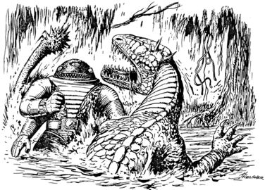 Kampf im Dschungel von Lafayette - Icho Tolot und die Panzerechse PR 1818 Zeichner: Alfred Kelsner © Heinrich Bauer Verlag KG, Hamburg