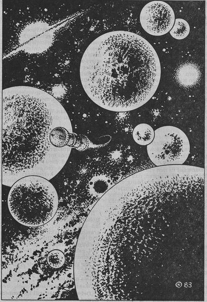 SOL zwischen von Anti-Homunk auf das Generationenschiff geschleuderten Sonnen Atlan 620 Zeichner: Themistokles Kanellakis © Heinrich Bauer Verlag KG, Hamburg