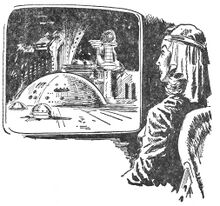 Thoras Hyperkom-Gespräch mit dem Robotregenten von der Space-Jet aus PR 41 – Illustration 4 Zeichner: Johnny Bruck © Heinrich Bauer Verlag KG