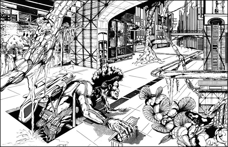 Mrothyr auf der Flucht in den Katakomben von Phurthul Atlan 730 Zeichner: Robert Straumann © Heinrich Bauer Verlag KG, Hamburg