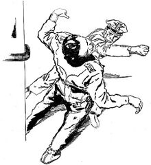 Tifflor schlägt Sergeant Cooper nieder PR 82 – Illustration 2 Zeichner: Johnny Bruck © Heinrich Bauer Verlag KG