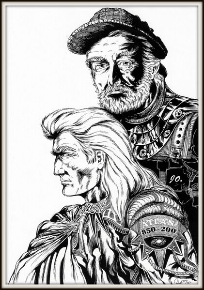 Hommage an Johnny Bruck (mit Atlan) Atlan 850 Zeichner: Robert Straumann © Heinrich Bauer Verlag KG, Hamburg