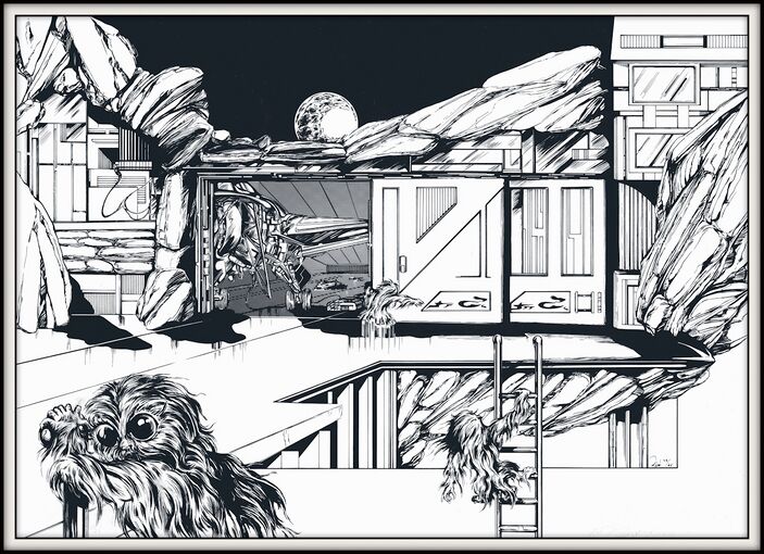 Geheimer Stützpunkt der Naldrynnen Atlan 707 Zeichner: Robert Straumann © Heinrich Bauer Verlag KG, Hamburg