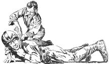 Eine Palastwache des Zarlt wird von Rebellen ermordet PR 40 – Illustration 4 Zeichner: Johnny Bruck © Heinrich Bauer Verlag KG