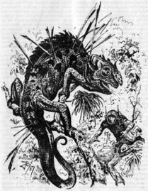 Heft PR 1361: Perry Rhodan beobachtet den Tod einer Lurchechse Zeichner: Johnny Bruck © Heinrich Bauer Verlag KG, Hamburg