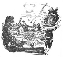 Die Springer-Konferenz mit den Springern Etztak und Ralgor wird "bombardiert"... PR 36 – Illustration 4 Zeichner: Johnny Bruck © Heinrich Bauer Verlag KG