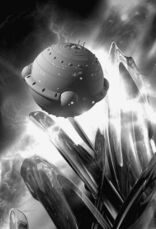 Der Schwere Kreuzer SKO-01 und ein Scherbenraumer der Arynnen © Heinrich Bauer Verlag KG